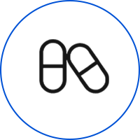 A picture of two pills in the shape of an a.